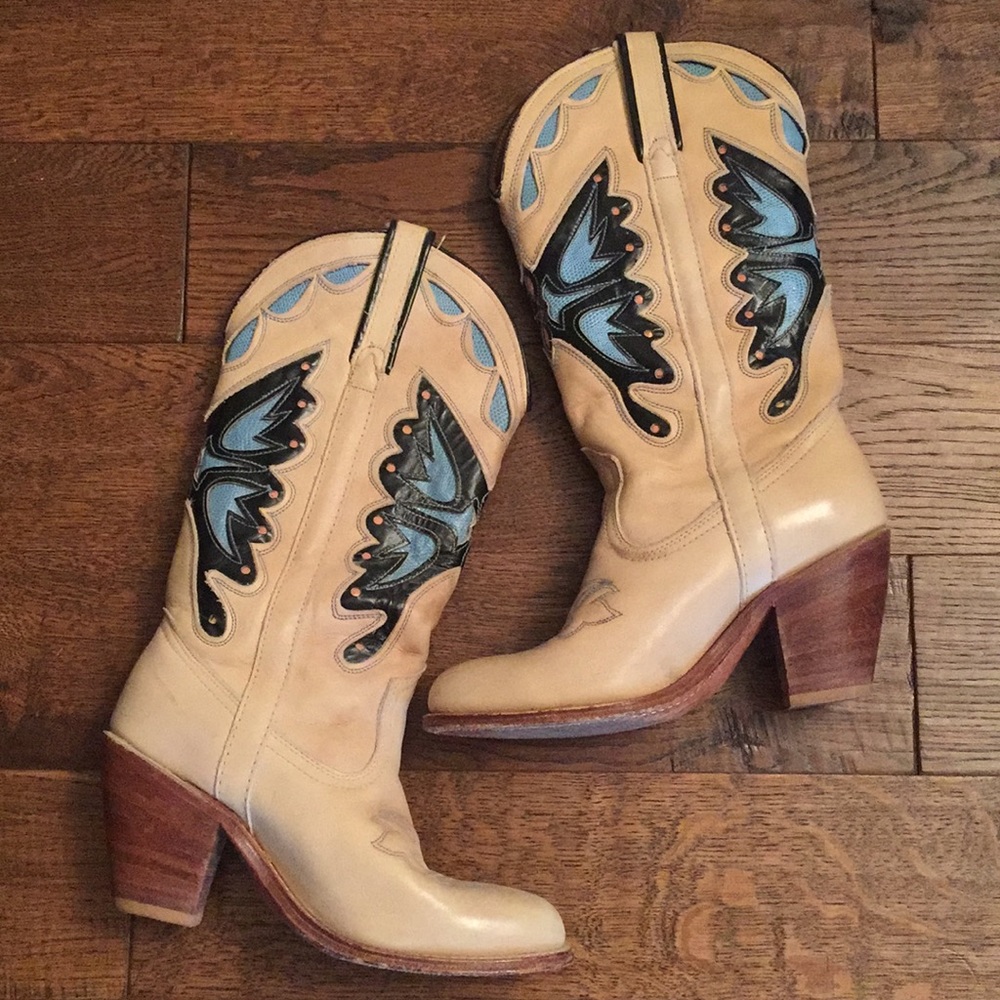 Miss capezio vintage butterfly cowboy boots 7.5 7